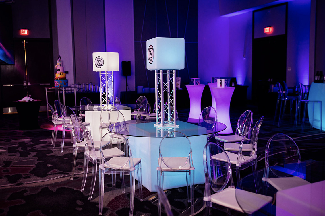 Light up event furniture rental for a stylish Sarasota celebration